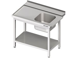 Zulauftisch Anbauseite links mit 1 Becken, Grundboden und...