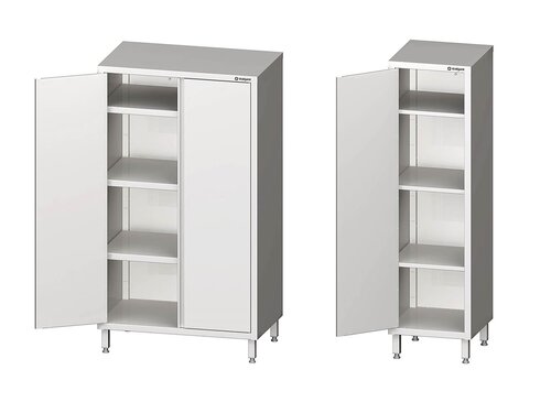Edelstahl Hochschrank PROFI mit Fl�gelt�ren, verschwei�t, BTH 700 x 600 x 1800 mm