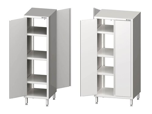 Edelstahl Durchreiche-Hochschrank PROFI mit Fl�gelt�r, verschwei�t, BTH 500 x 500 x 1800 mm