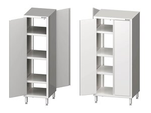 Edelstahl Durchreiche-Hochschrank PROFI mit Fl�gelt�r, verschwei�t, BTH 500 x 500 x 1800 mm