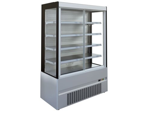 Wandk�hlregal Cronus 1310 mit 2 Glasschiebet�ren und 4 B�den, 2,31 m�, BTH 1310 x 630 x 1920 mm