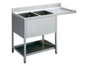 Sp�lcenter, 2 Becken 40x50x30cm f�r Sp�lmaschinen, Verk�rzter Unterbau, BTH 1600 x 700 x 850 mm