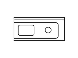 Universal-Zulauftisch, 120cm Anbau rechts, Becken links...