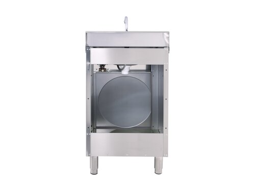 KBS Handwaschbecken, mechanischer Timer mit 7 Sekunden, mit Wasserhahn, Aufkantung, BTH 500 x 400 x 850 mm