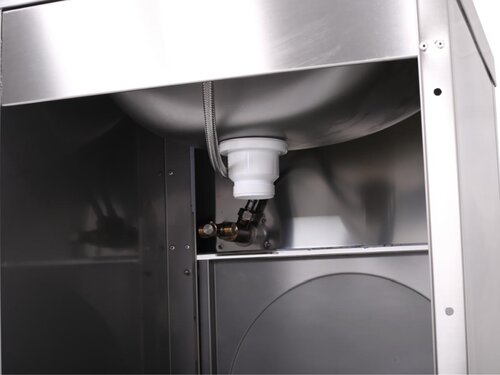 KBS Handwaschbecken, mechanischer Timer mit 7 Sekunden, mit Wasserhahn, Aufkantung, BTH 500 x 400 x 850 mm