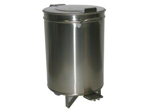 KBS Abfalleimer, 50 Liter, Edelstahl, mit Fusspedal,...