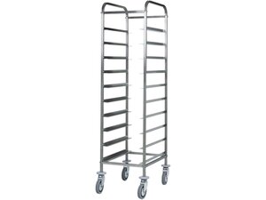 KBS Abrumwagen, 10 Tabletts GN 1/1, Vierkantrohr-Rahmen...