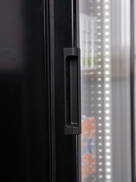 Getränkekühlschrank mit Display FLK 365, schwarz, Inhalt 385 Liter, BTH 600 x 600 x 2025 mm