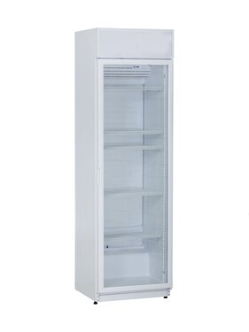 Getränkekühlschrank mit Display FLK 365, weiß, Inhalt 385 Liter, BTH 600 x 600 x 2025 mm