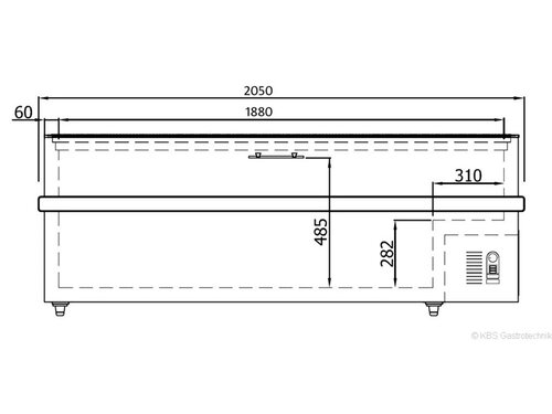 KBS Snow 20 Impuls-Tiefk�hltruhe Gefriertruhe, Inhalt 839 Liter, mit Glasschiebedeckel, 2050 x 960 x 780 mm