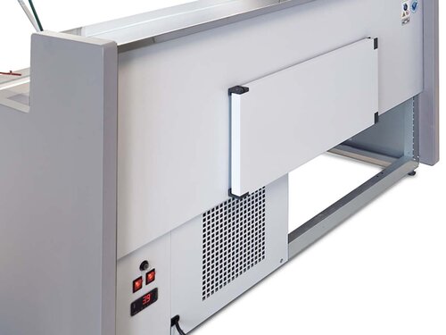 KBS Frischwarentheke Pablo 3 250 U mit Umluftk�hlung, gebogener Glasaufbau, LED Beleuchtung, BTH 2500 x 910 x 1280 mm