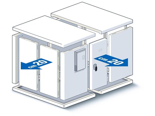 Tiefk�hlzelle KBS DCR 1400, Breite 3230 mm, Tiefe 2030 mm, Volumen 11 m�