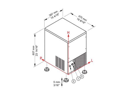 Brema Kegeleisbereiter, Vollkegel 26 kg/24 h, 6 kg Eisvorratsbeh�lter, luftgek�hlt, R452a, BTH 387 x 470 x 607 mm