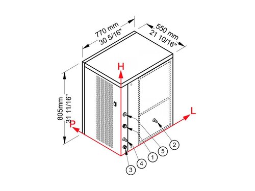 Brema W�rfeleisbereiter, 400 kg/24 h, 7g W�rfel, luftgek�hlt, ohne Speicher, BTH 770 x 550 x 805 mm