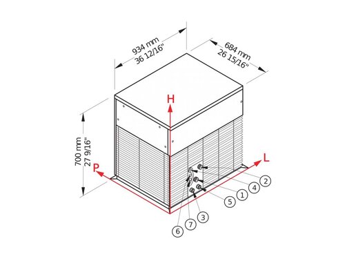 Brema Flockeneisbereiter, 1000 kg/24 h, luftgek�hlt, ohne Speicher, BTH 934 x 684 x 700 mm