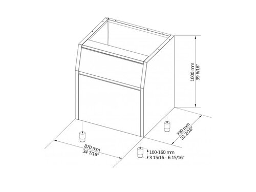 Brema Vorratsbeh�lter, Fassungsverm�gen 200 kg, BTH 870 x...