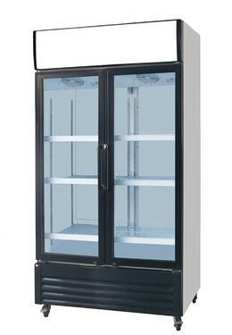 Flaschenkühlschrank mit 2 Schiebetüren, 1000 Liter, BTH 1200 x 730 x 2036 mm