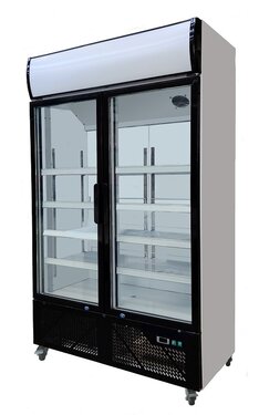 Flaschenkühlschrank mit 2 Glastüren, 810 Liter, BTH 1250 x 700 x 2100 mm