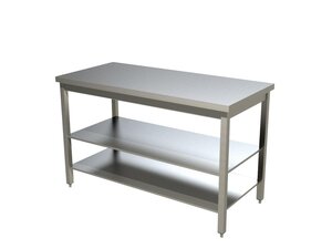 Edelstahl Arbeitstisch PREMIUM, 2 Grundb�den,...