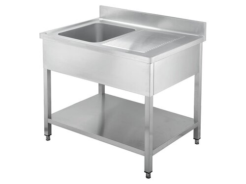 vaiotec TOPLINE 700 Sp�ltisch, 1 Becken links, Abtropffl�che, Grundboden, BTH 1000 x 700 x 850 mm