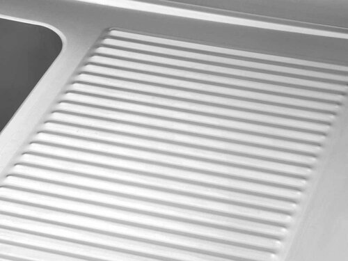 vaiotec TOPLINE 700 Sp�ltisch, 1 Becken links, Abtropffl�che, Grundboden, BTH 1400 x 700 x 850 mm