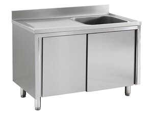 Edelstahl Sp�lschrank PREMIUM, 1 Becken rechts,...