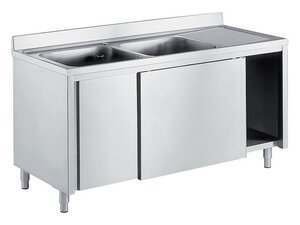 Edelstahl Sp�lschrank PREMIUM, 2 Becken links,...