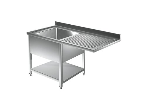 Edelstahl Sp�lzentrum PREMIUM, 1 Becken links, Abtropffl�che, Grundboden, BTH 1200 x 700 x 850 mm