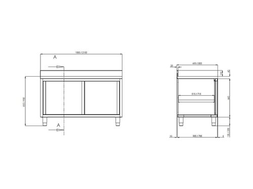 vaiotec TOPLINE 700 Arbeitsschrank, Schiebet�ren, mit...