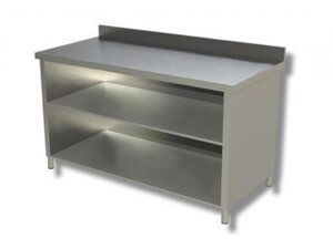 Edelstahl Arbeitsschrank PREMIUM, Bautiefe 70 cm, offen,...