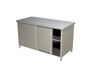 Edelstahl Durchreicheschrank PREMIUM, Bautiefe 60 cm,...