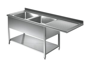 Edelstahl Sp�lzentrum PREMIUM, Bautiefe 60 cm, 2 Becken...