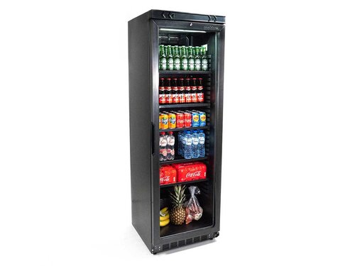 Flaschenkühlschrank, 379 Liter, schwarz, 600 x 600 x1832 mm