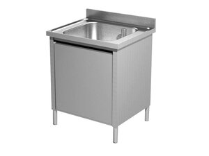 Edelstahl Sp�lschrank PREMIUM, mit 1 Becken, Bautiefe 70...