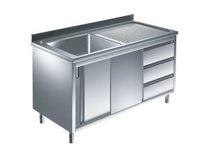 Edelstahl Sp�lschrank PREMIUM, Bautiefe 70 cm, 1 Becken...