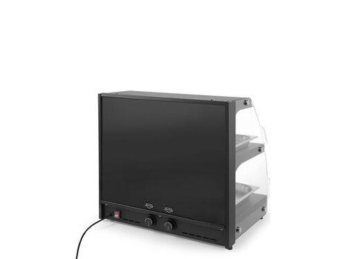 HENDI Warmhaltevitrine f�r 4 x GN 1/2 Beh�lter, mit 2 Regalb�den, BTH 723 x 540 x 677 mm