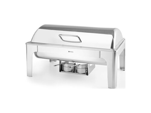 Hendi Profi Line Chafing Dish, Spiegelglanz, GN 1/1, 65 mm tief, Inhalt 9 Liter, 2 Brennpastenbeh�lter