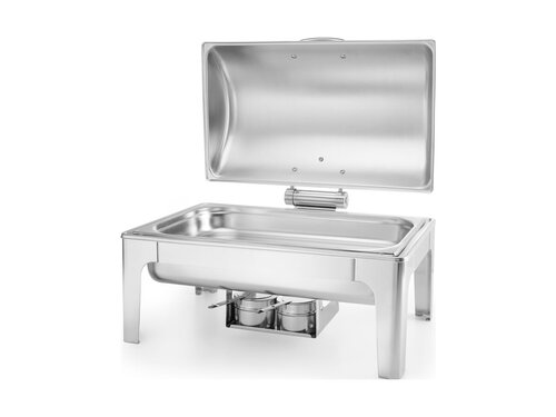 Hendi Profi Line Chafing Dish, Spiegelglanz, GN 1/1, 65 mm tief, Inhalt 9 Liter, 2 Brennpastenbeh�lter