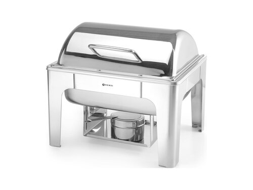 Hendi Profi Line Chafing Dish, Spiegelglanz, GN 1/2, 65 mm tief, Inhalt 4 Liter, 2 Brennpastenbeh�lter