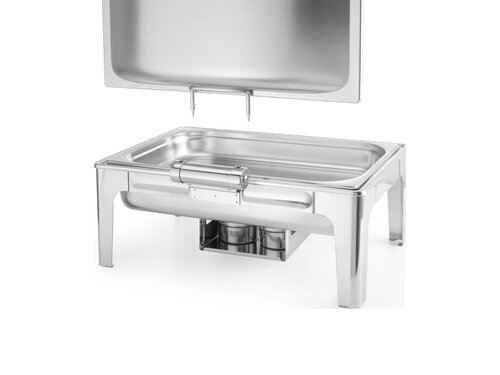 Hendi Profi Line Chafing Dish, satiniert, GN 1/1, 65 mm tief, Inhalt 9 Liter, 2 Brennpastenbeh�lter
