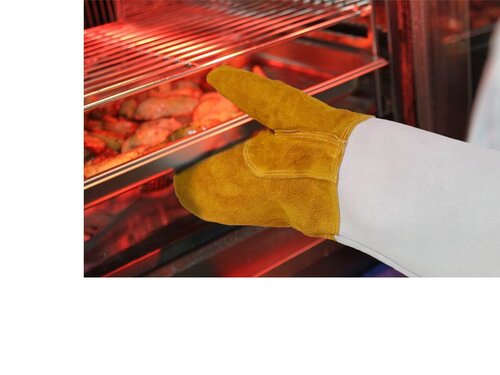 HENDI Ofenhandschuhe, Schutzhandschuhe, Leder, 2 Stk