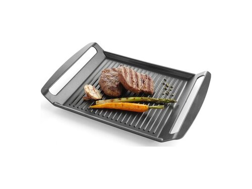 HENDI Grillplatte fr Induktionskocher, Aluminiumguss mit Anti-Haft-Beschichtung