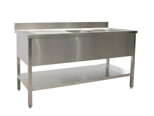 Saro Sp�ltisch, 2 Becken, rechts, Aufkantung, BTH 1200 x...