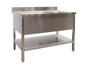 Saro Sp�ltisch, 1 Becken rechts, Unterblatt, Aufkantung, BTH 1000 x 700 x 850 mm