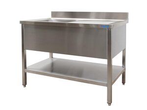 Saro Sp�ltisch, 1 Becken, Unterblatt, Aufkantung, BTH 1000 x 700 x 850 mm