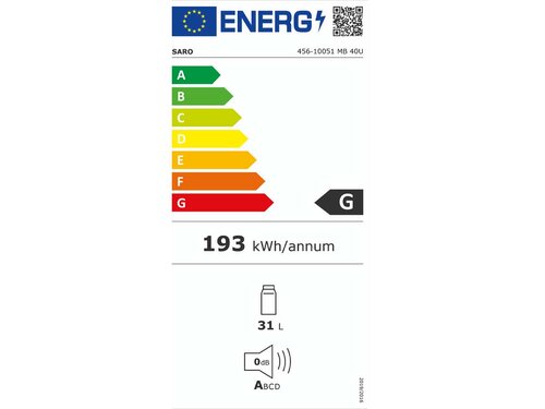 Saro Minibar MB 40 U, abschlie�bare T�r, LED-Innenbeleuchtung, Absorptionsk�hlung, BTH 402 x 465 x 560 mm