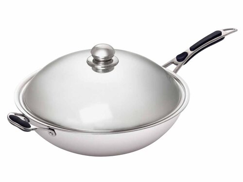 Bartscher W360R Wokpfanne mit Deckel, 6 Liter,  360 mm,...