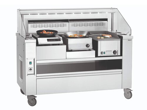 Mobile Kochstation f�r 3 Auftischger�te, Bartscher KST3240 Plus, BTH 1520 x 770 x 1263 mm