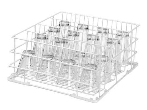 Sp�lkorb f�r Gl�ser, 400 x 400 mm, stahl beschichtet, wei�