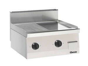 Bartscher Grillplatte 600 B600 Elektro, 1/2-1/2 glatt...
